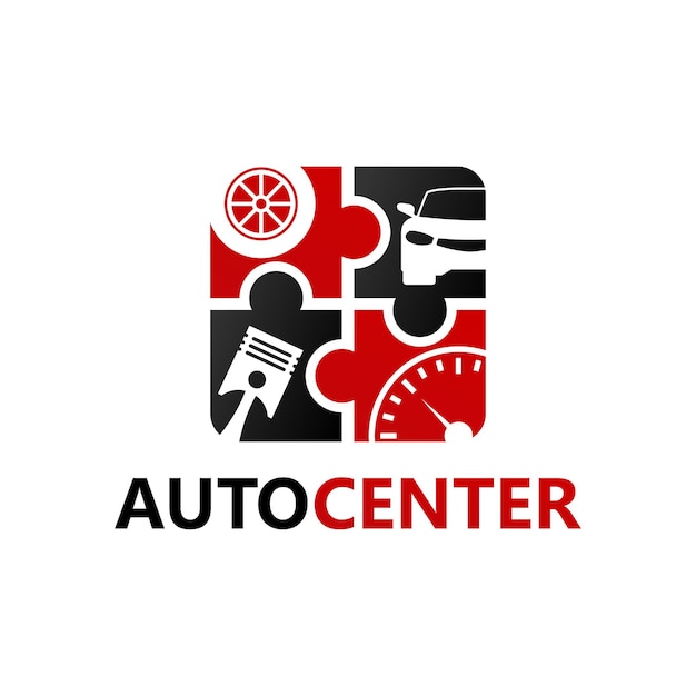 Automotive center logo template premium vector