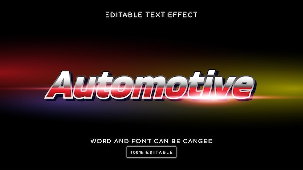 Automotive editable text effect template