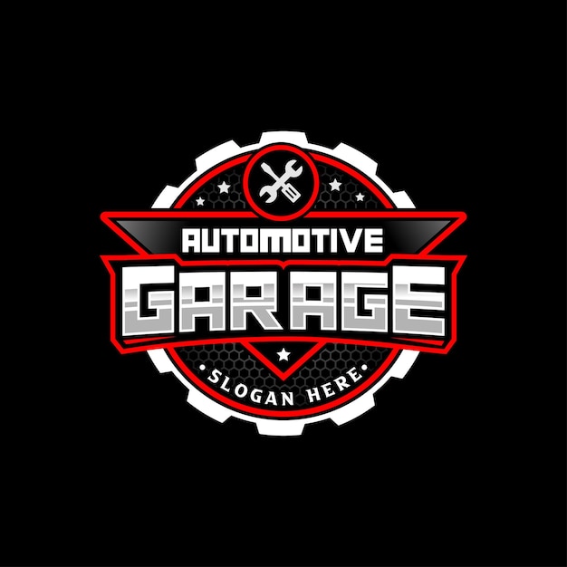 Automotive garage logo design template