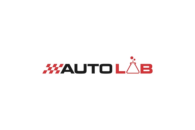 Automotive laboratory logo design research workshop garage car icon symbol