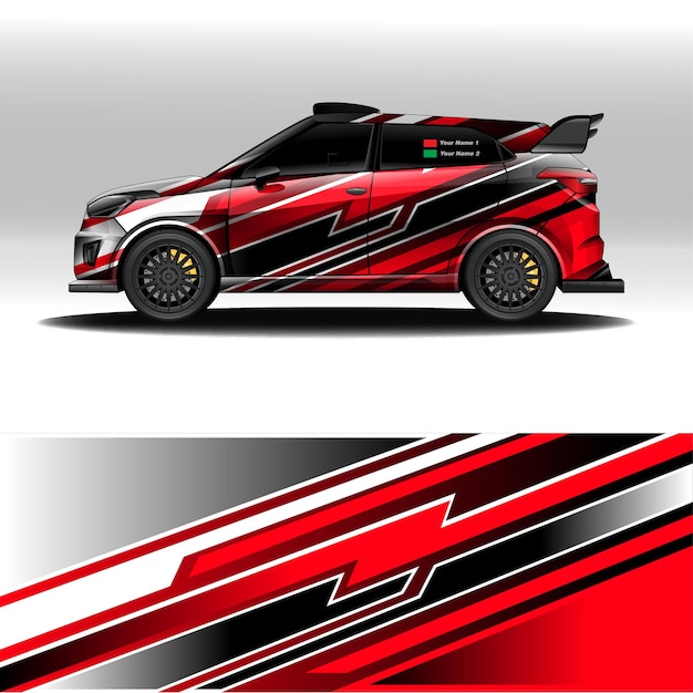 Automotive rally car modification concept vector