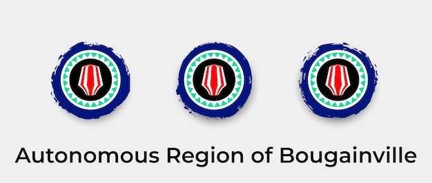 Autonomous Region of Bougainville flag grunge bubbles icon vector illustration