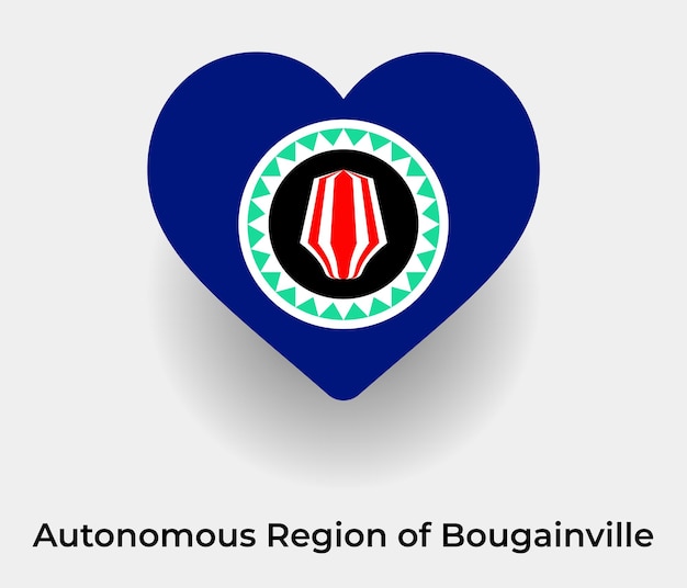 Autonomous Region of Bougainville flag heart shape icon vector illustration