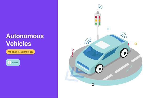 Vector autonomous vehicles illustration