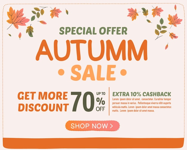 Autumm sale and special offer template