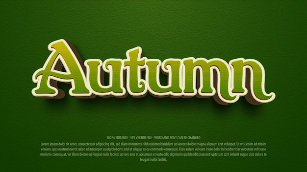 Autumn 3d style editable text effect