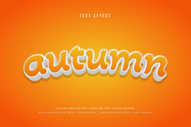 Autumn 3d text effect on orange background