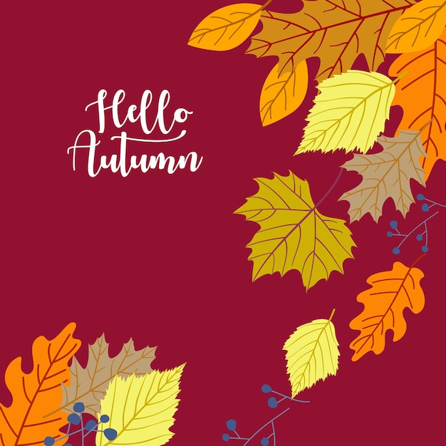 Autumn background illustration in flat style