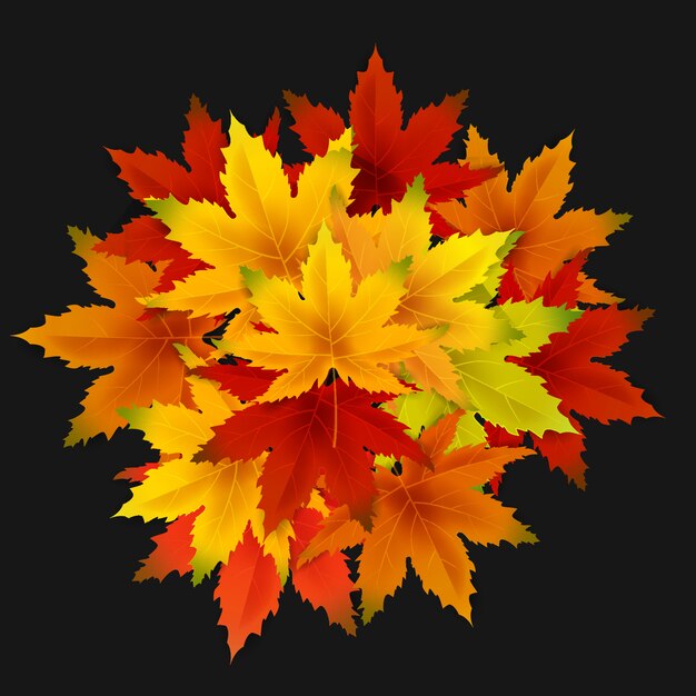 Vector autumn background template, with falling bunch of leaves, shopping sale