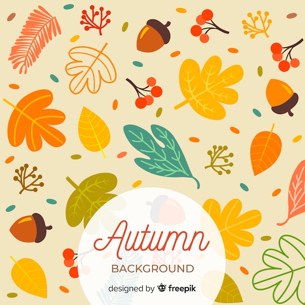 Autumn background with colorful leaves