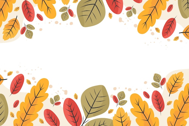 Vector autumn background with colorful leaves