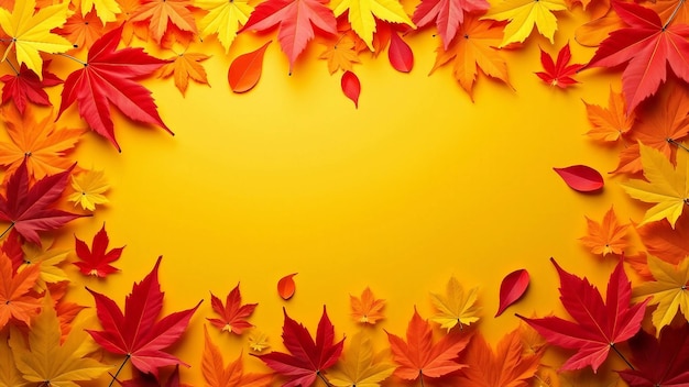 Vector autumn background with colorful maple leaves