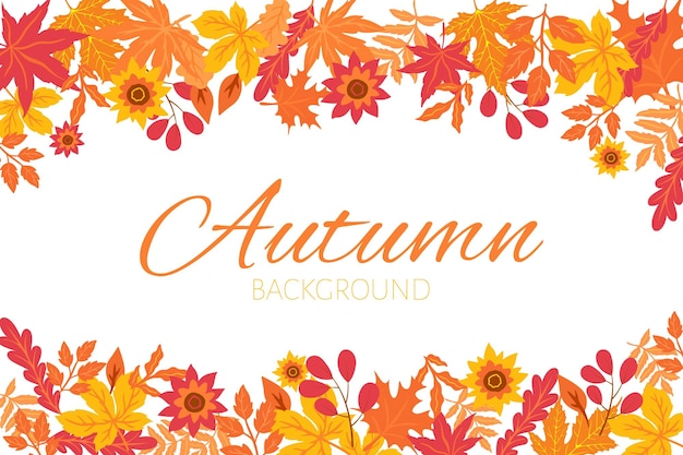 Autumn background with foliage. Autumn background with leaves for lettering. Vector background.