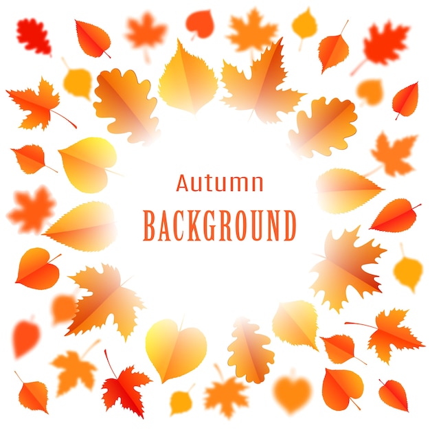 Autumn background with leaves. Poster, card, label, banner design. illustration