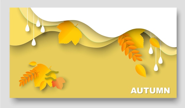 Autumn banner thanksgiving design fall 3d vector