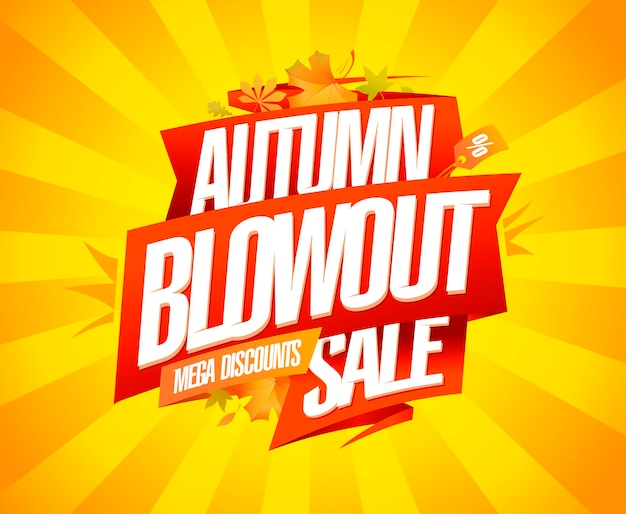 Autumn blowout sale mega discounts banner design