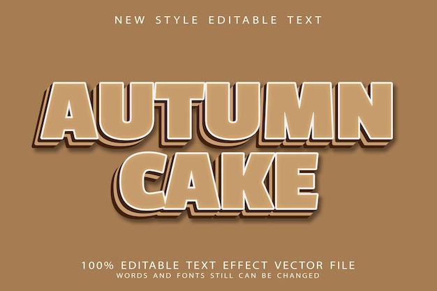 Autumn cake editable text effect emboss modern style