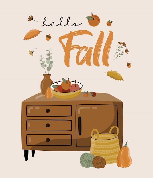 Vector autumn card.