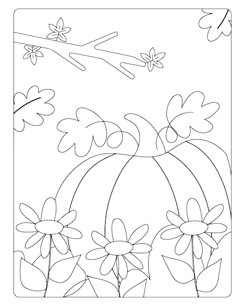 Autumn Coloring Pages For Kids Premium Vectors