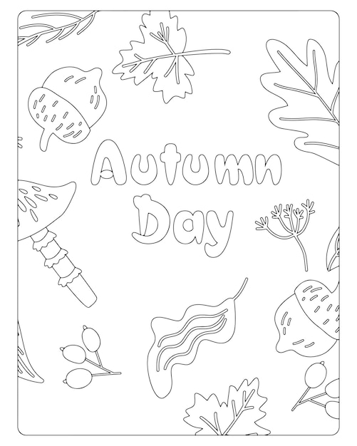 Autumn Coloring Pages For Kids Premium Vectors