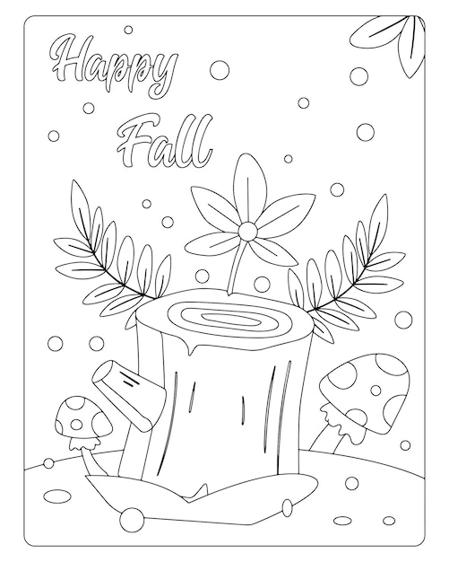 Autumn Coloring Pages For Kids Premium Vectors