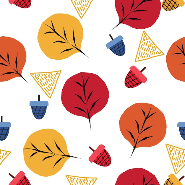 Autumn creative pattern with geometric abstract background