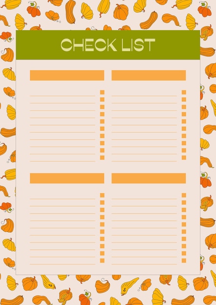 Autumn design template hand drawn pumpkins flat vector illustration