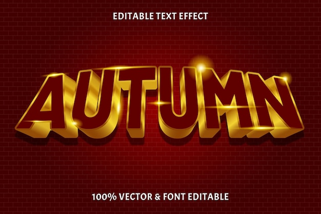 Autumn editable text effect emboss style