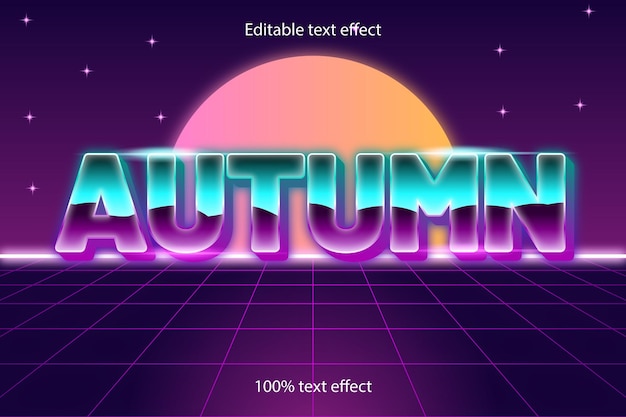 Autumn editable text effect retro style