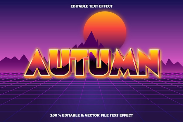 Autumn editable text effect retro style