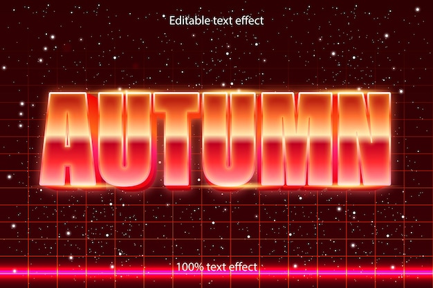 Autumn editable text effect retro style