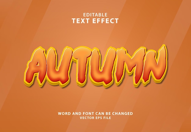 Autumn eps 3d editable text effect