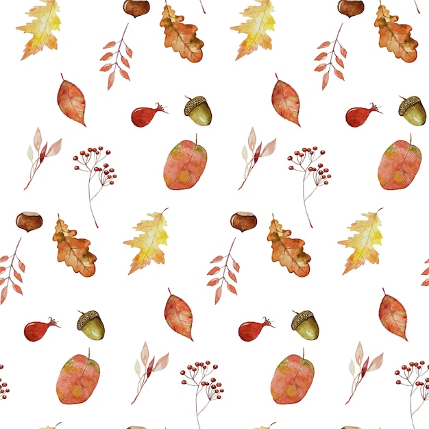 Autumn fall foliage seamless background