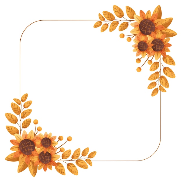 Autumn Fall Leaves Wrath Photo Frame Border Clipart Element