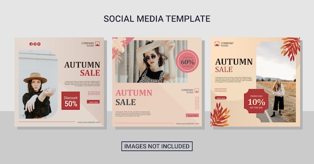 Autumn fashion social media post collection