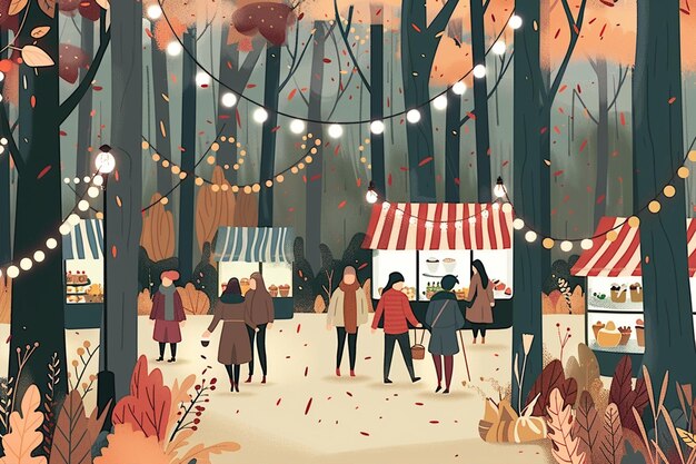 Vector autumn festival depicted in vector illustration