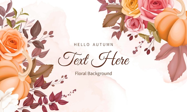 Autumn floral background with beautiful flowers