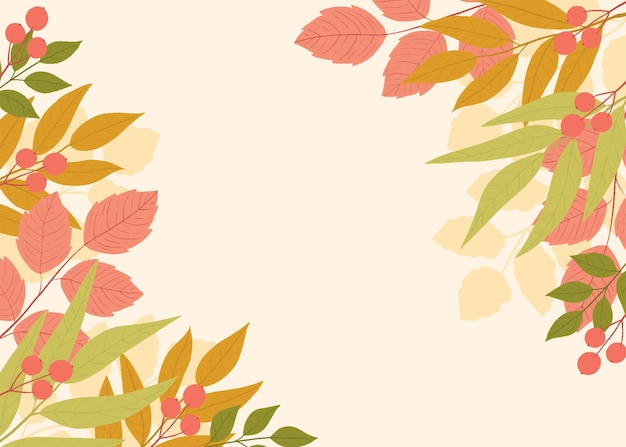 Autumn floral background with colorful tree leaves