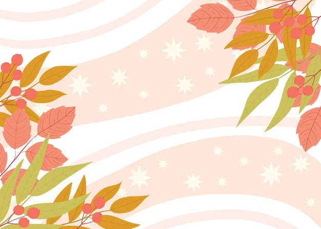 Autumn floral background with colorful tree leaves