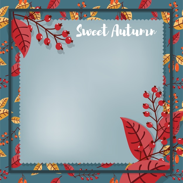 Autumn floral background with Sweet Autumn text.