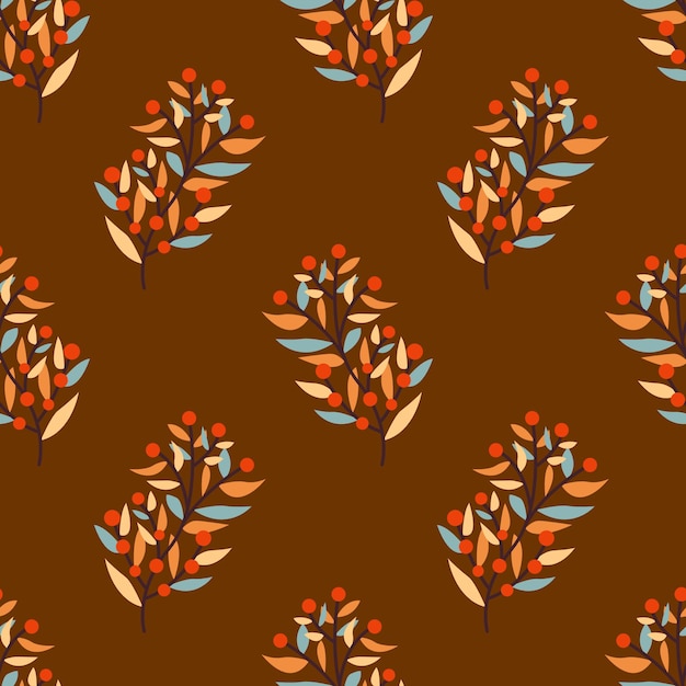 autumn floral leaves seamless vector background