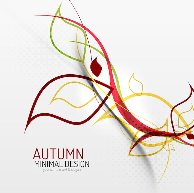 Autumn floral minimal background