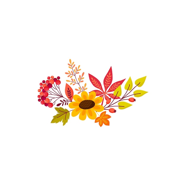 Autumn flower clip art. Full season. Thanksgiving.