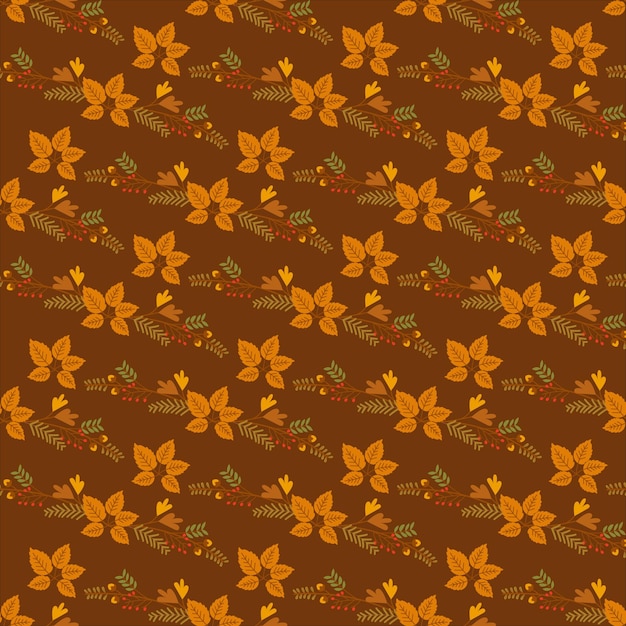 Vector autumn flower meadow seamless vector pattern design