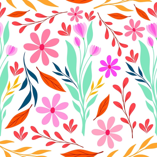 Autumn flower seamless pattern