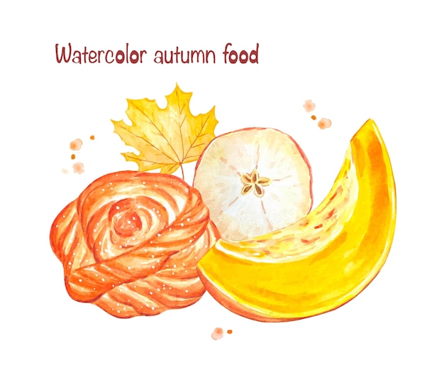 Autumn food clipart Watercolor