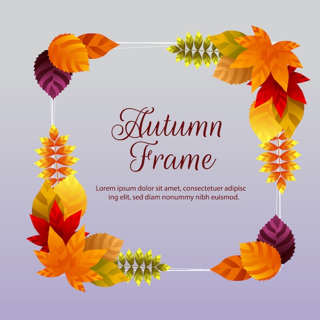 Autumn frame and decoration with unique leaves