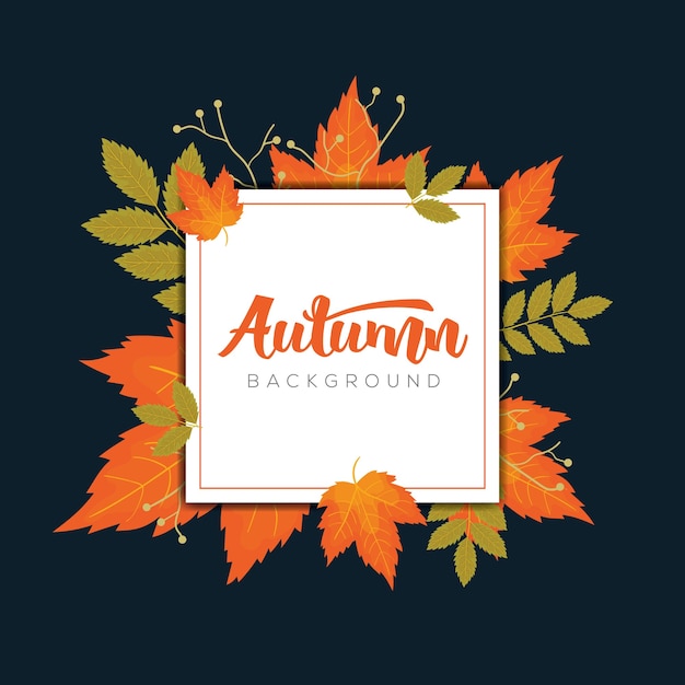 Autumn frame with autumn leaves templates