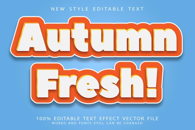 Autumn fresh editable text effect emboss modern style