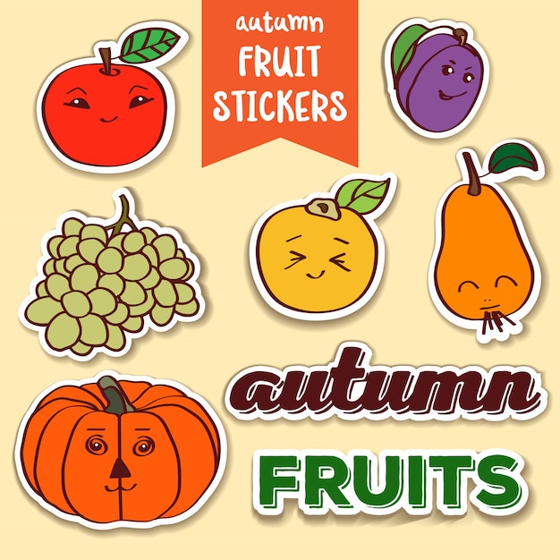 autumn fruit stickers